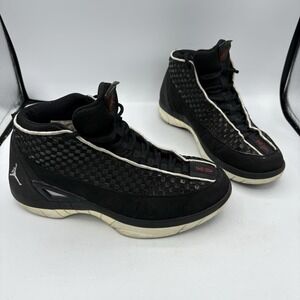 Nike Air Jordan Shoes Mens Size 10‎ Sneaker 15 XV Retro SE Black Metallic Silver